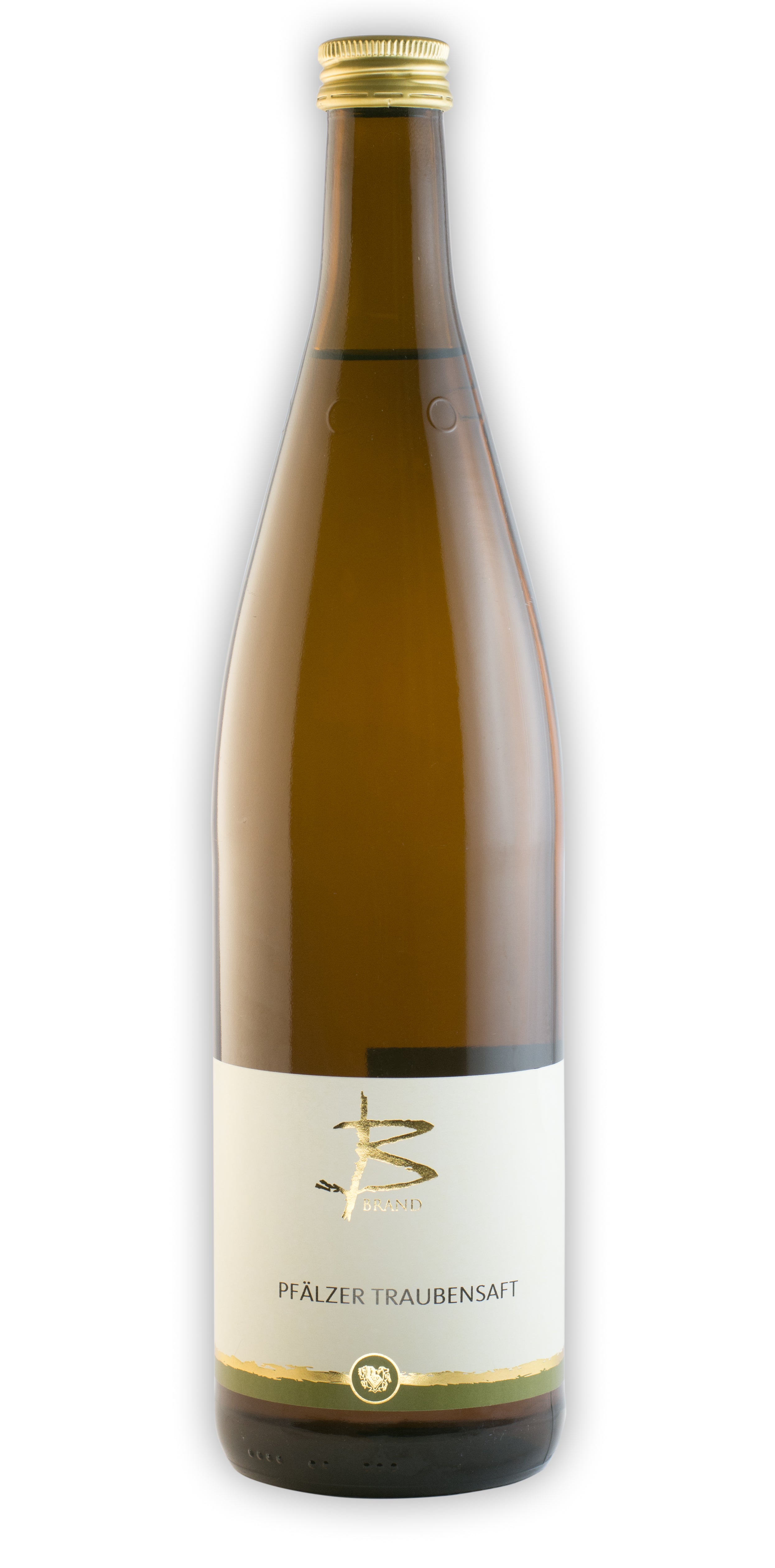 Flaschenfoto ​Pfälzer Traubensaft weiß naturtrüb 1L - Wein- und Gästehaus Brand